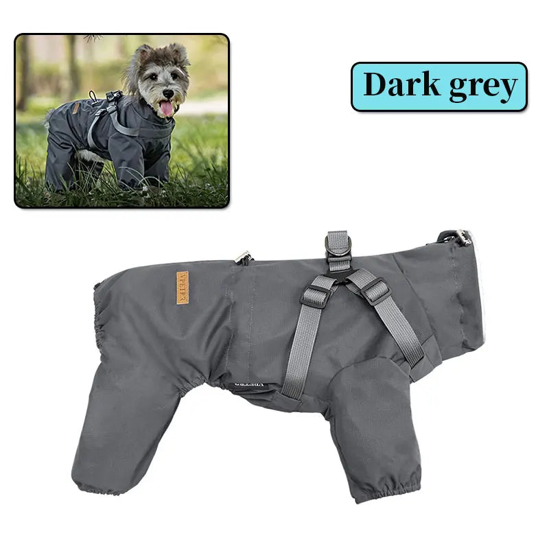 Waterproof Dog Raincoat with Harness | Reflective & Adjustable Dog Jacket