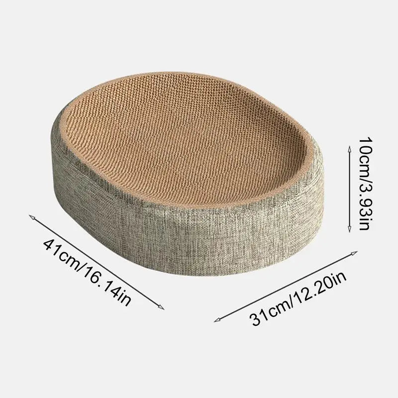 Oval Sisal Cat Scratch Bed | Eco-Friendly Cat Lounge & Scratcher