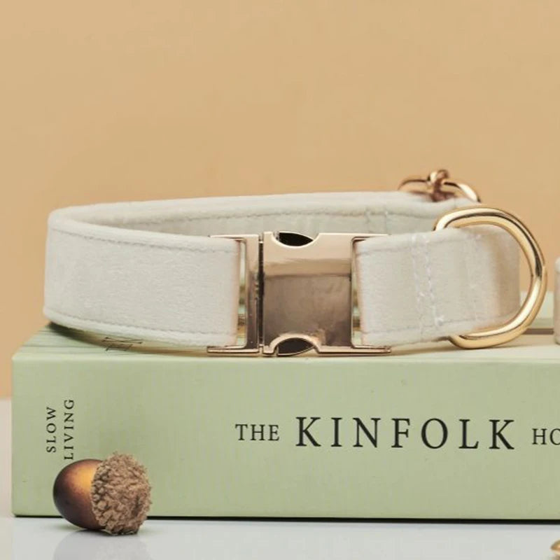 Velvet Luxe™ – Custom Engraved Premium Dog Collar | Soft, Adjustable, Wedding & Gift Edition