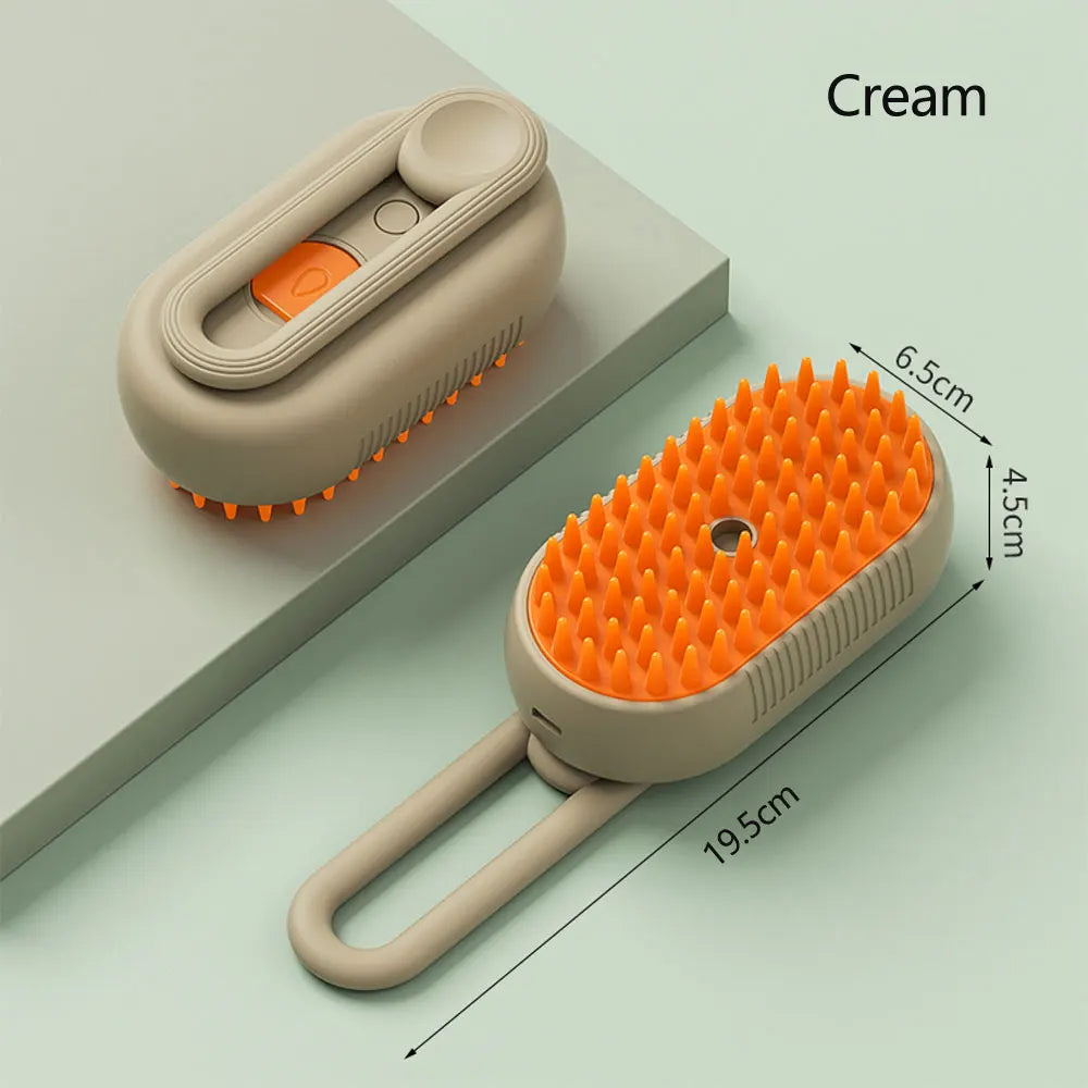 3-in-1 Steamy Pet Brush | Electric Dog & Cat Grooming Comb
