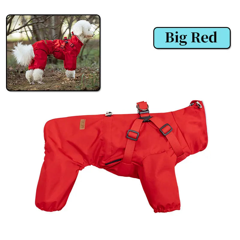 Waterproof Dog Raincoat with Harness | Reflective & Adjustable Dog Jacket