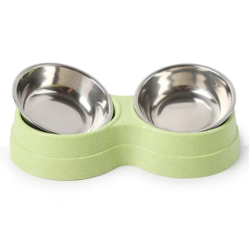 Double Pet Bowl – Stainless Steel Food & Water Feeder