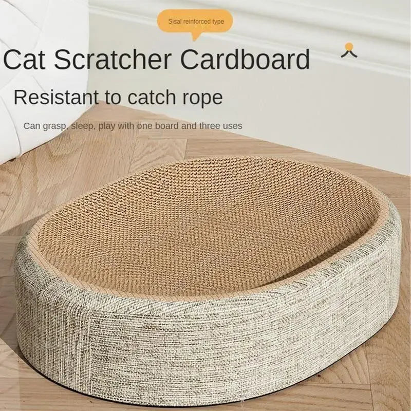 Oval Sisal Cat Scratch Bed | Eco-Friendly Cat Lounge & Scratcher