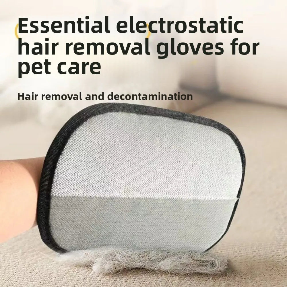 Electrostatic Pet Hair Removal Glove | Reusable Cat & Dog Grooming Mitt