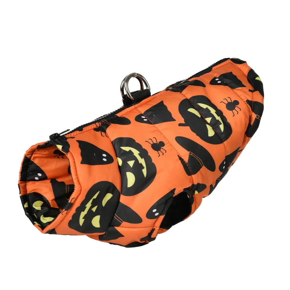 Halloween Dog Jacket | Waterproof Pumpkin Coat