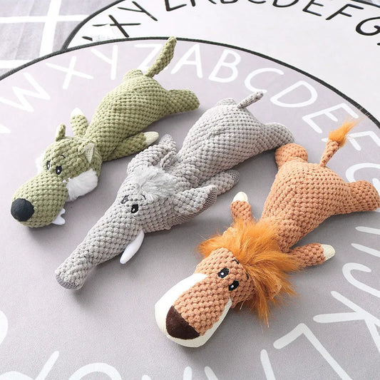 WildPals™ Squeaky Plush Animal Toys – Soft Bite-Resistant Chew Toys for Dogs & Puppies