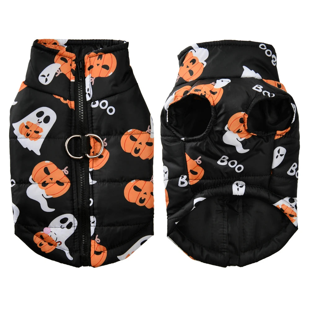Halloween Dog Jacket | Waterproof Pumpkin Coat