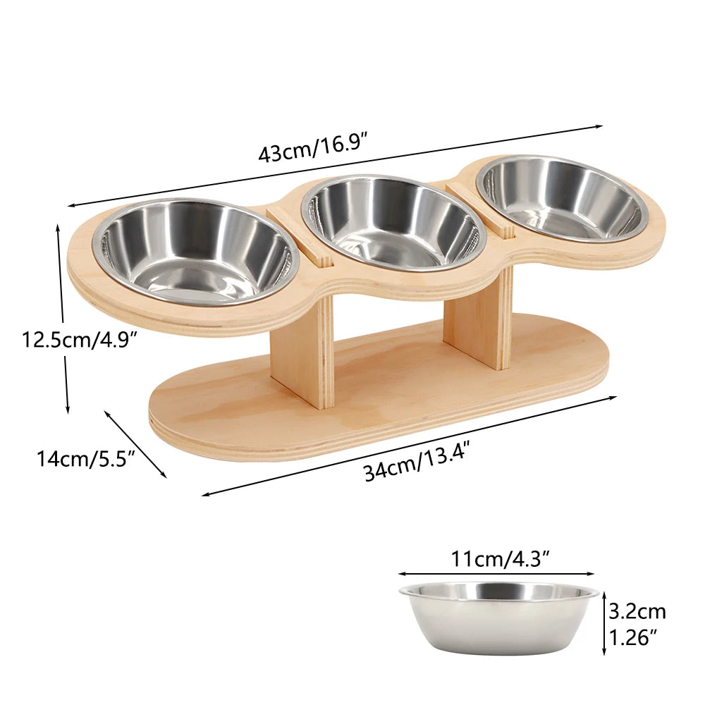 Raised Cat Feeder – 3-in-1 Elevated Feeding Station with 15° Tilt
