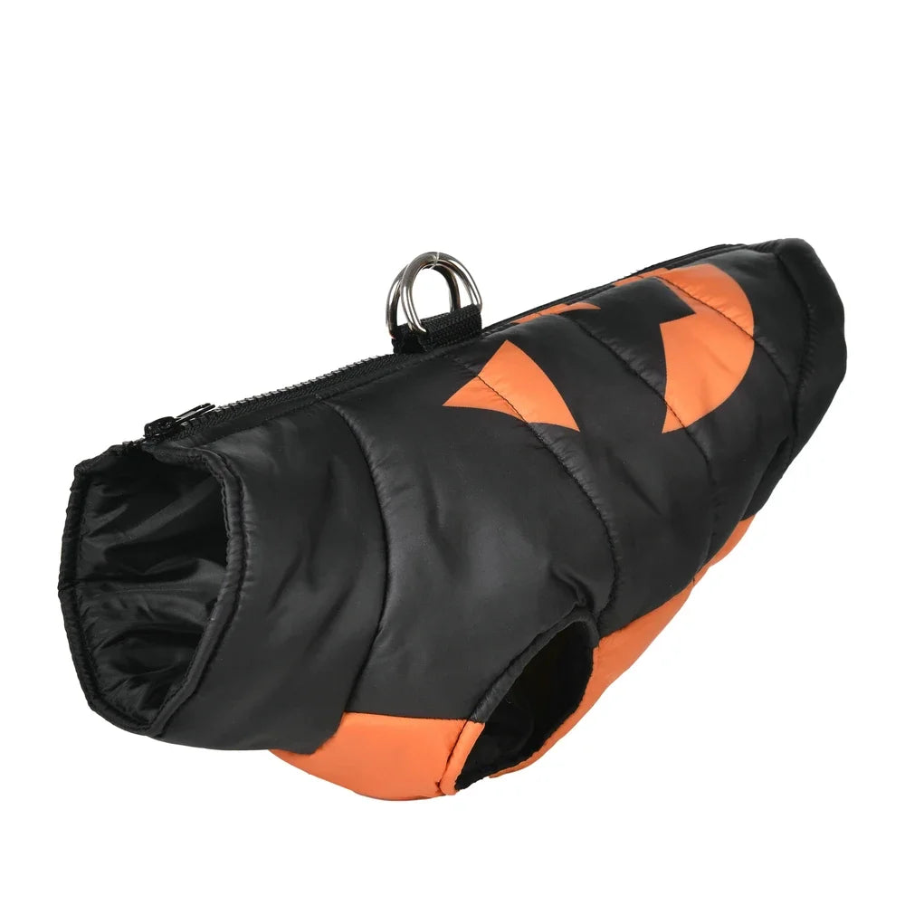 Halloween Dog Jacket | Waterproof Pumpkin Coat