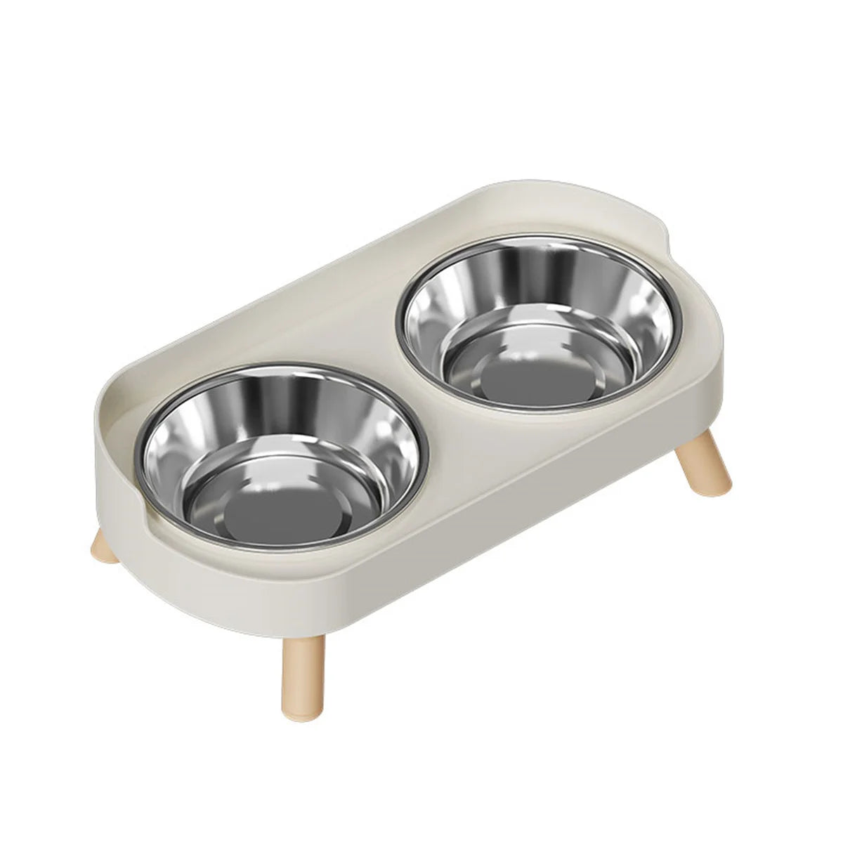 DopaPet – Modern Double Pet Bowl | Raised Stainless Steel Feeder for Cats & Small Dogs