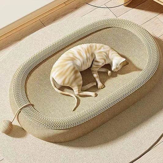 Oval Sisal Cat Scratching Bed | Lounge & Play Bed for Indoor Cats UK