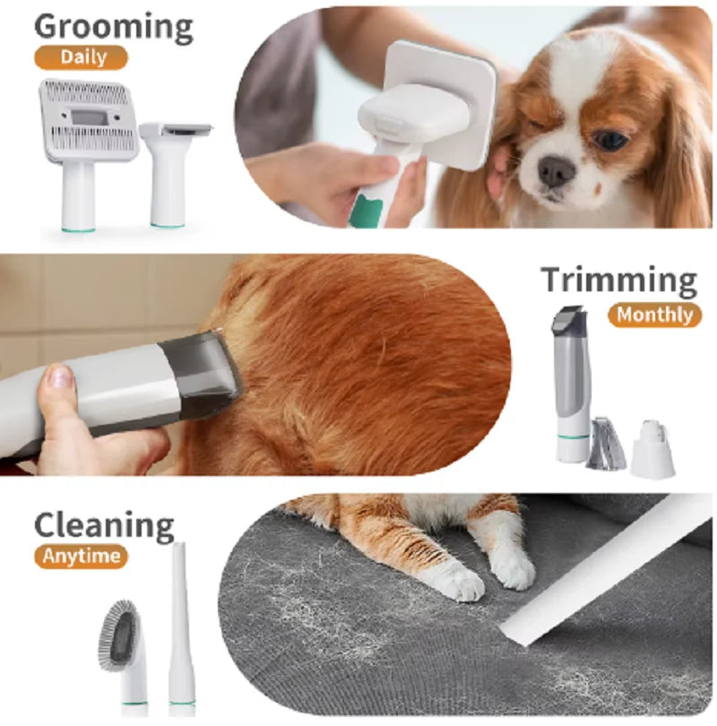 7-in-1 Pet Grooming Kit | Vacuum, Dryer & Trimmer