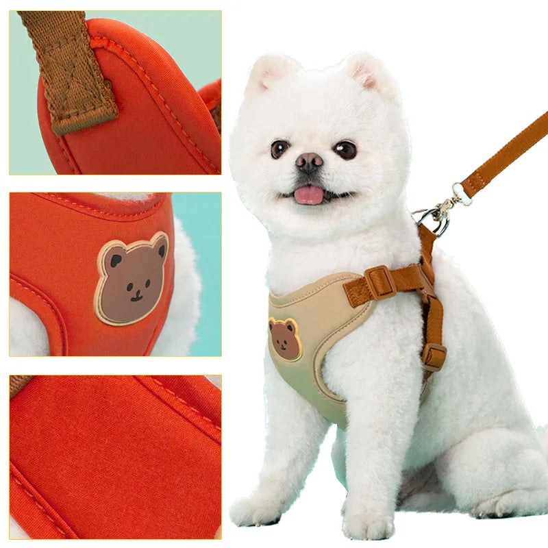 BearHug™ Harness & Leash Set – Breathable Adjustable Vest for Small Dogs & Cats