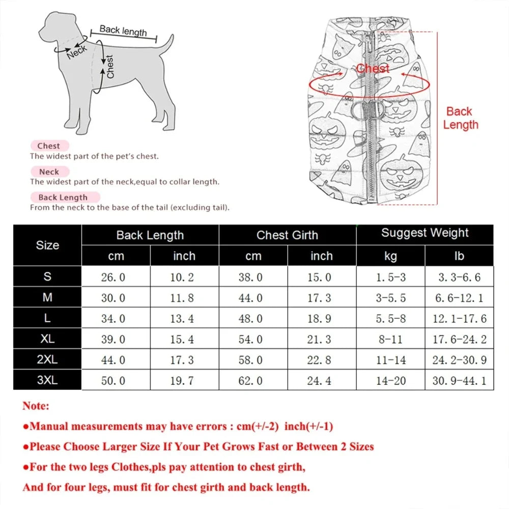 Halloween Dog Jacket | Waterproof Pumpkin Coat
