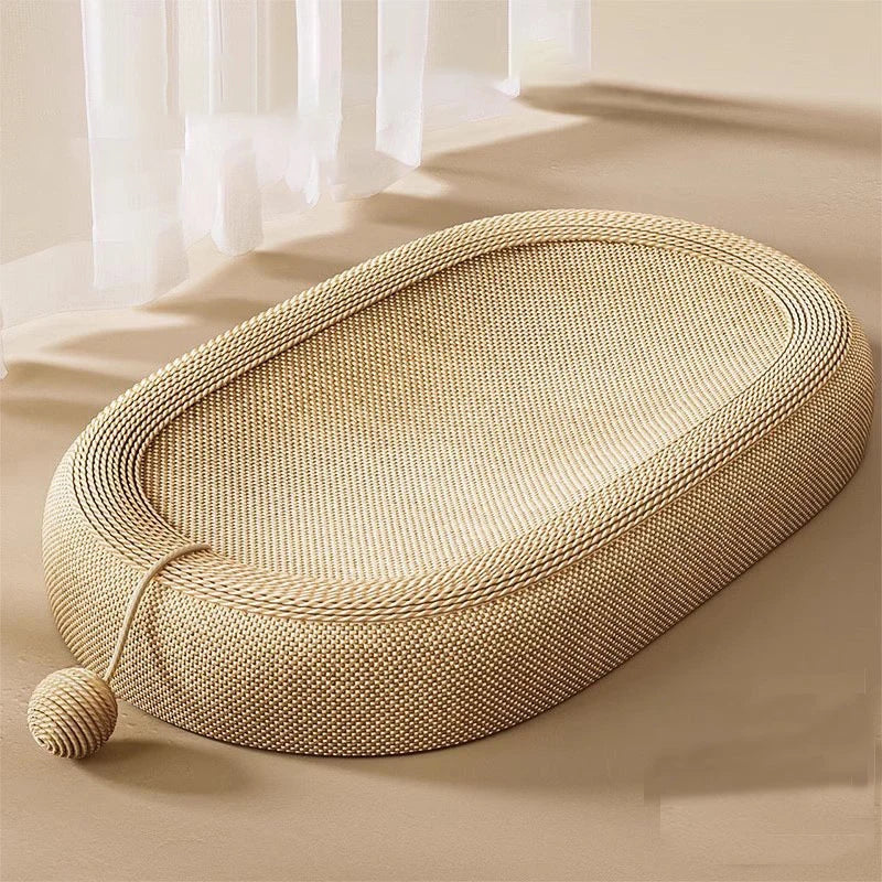 Oval Sisal Cat Scratching Bed | Lounge & Play Bed for Indoor Cats UK