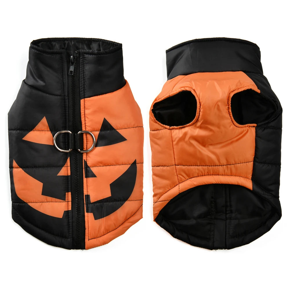 Halloween Dog Jacket | Waterproof Pumpkin Coat