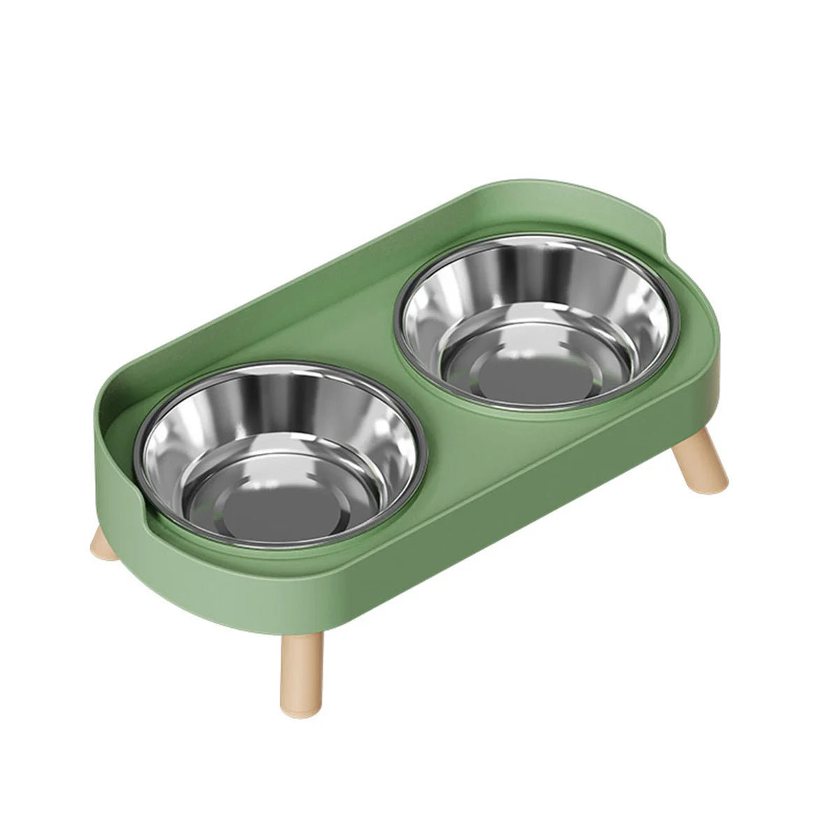 DopaPet – Modern Double Pet Bowl | Raised Stainless Steel Feeder for Cats & Small Dogs