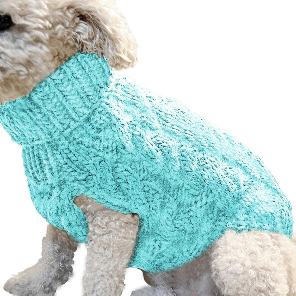 Knitted Dog Sweater – Classic Cable Knit Winter Jumper for Small Dogs & Cats