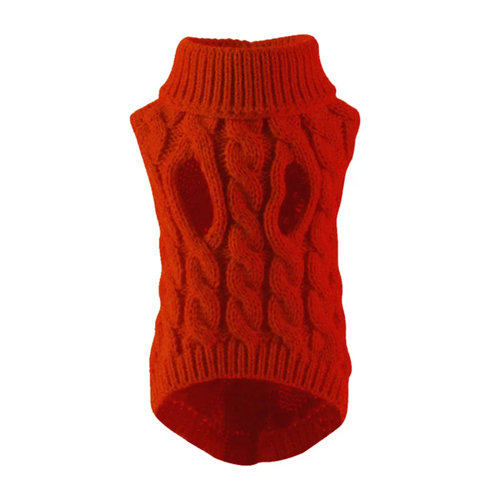 Knitted Dog Sweater – Classic Cable Knit Winter Jumper for Small Dogs & Cats