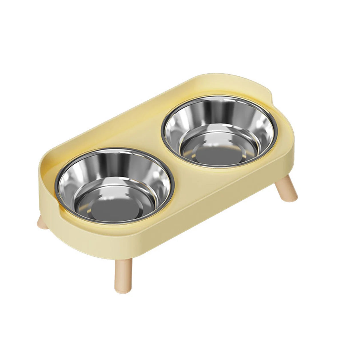 DopaPet – Modern Double Pet Bowl | Raised Stainless Steel Feeder for Cats & Small Dogs