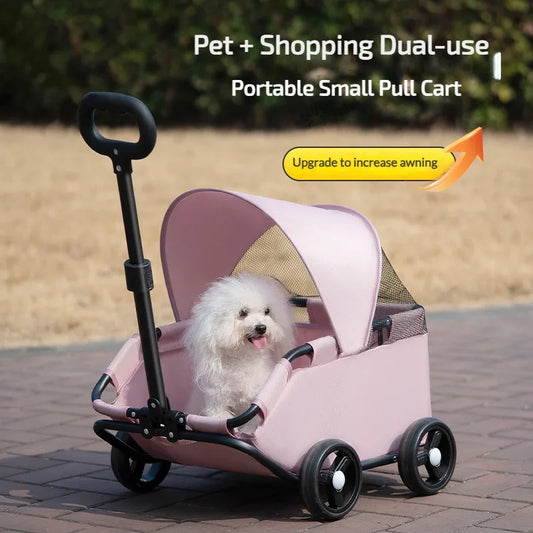 Portable 4-Wheel Pet Stroller | Foldable Dog & Cat Travel Pram