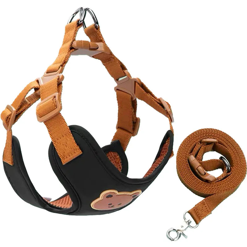 BearHug™ Harness & Leash Set – Breathable Adjustable Vest for Small Dogs & Cats