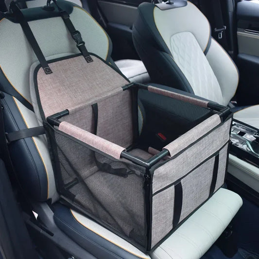 Waterproof Dog Car Seat Carrier – Foldable Pet Travel Basket for Small & Medium Dogs
