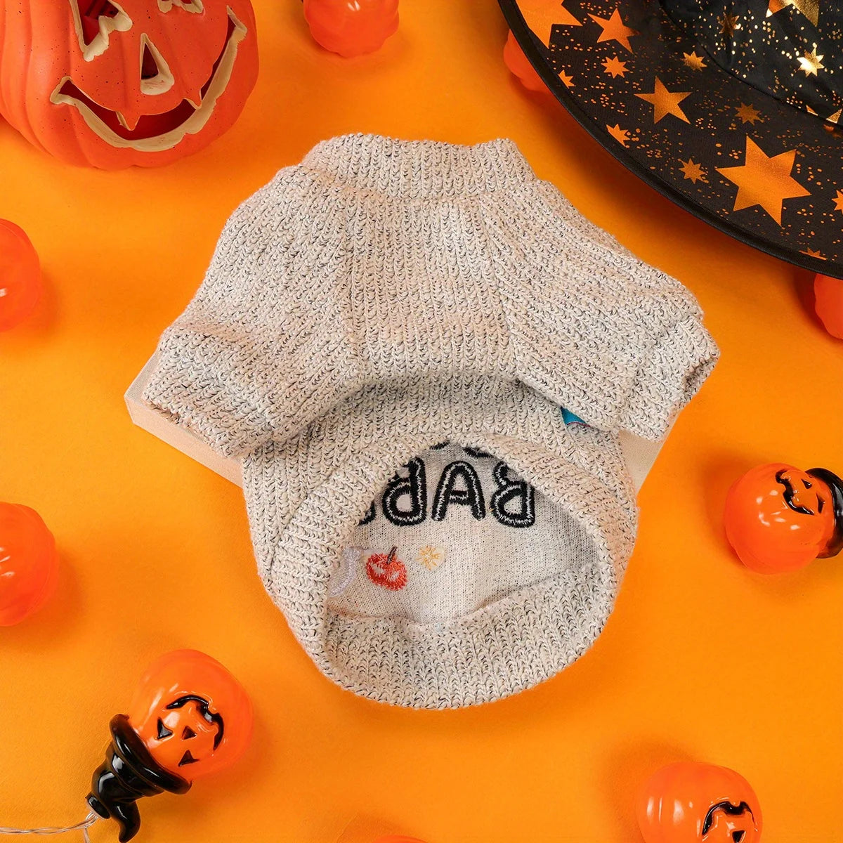 ‘Boo Babe’ Halloween Dog Jumper | Cosy Knitted Pet Sweater UK