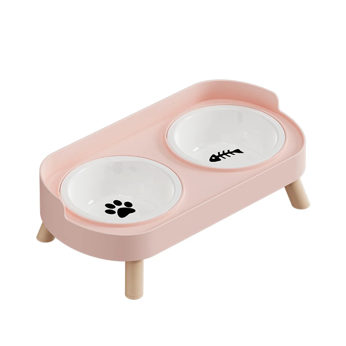 DopaPet – Modern Double Pet Bowl | Raised Stainless Steel Feeder for Cats & Small Dogs