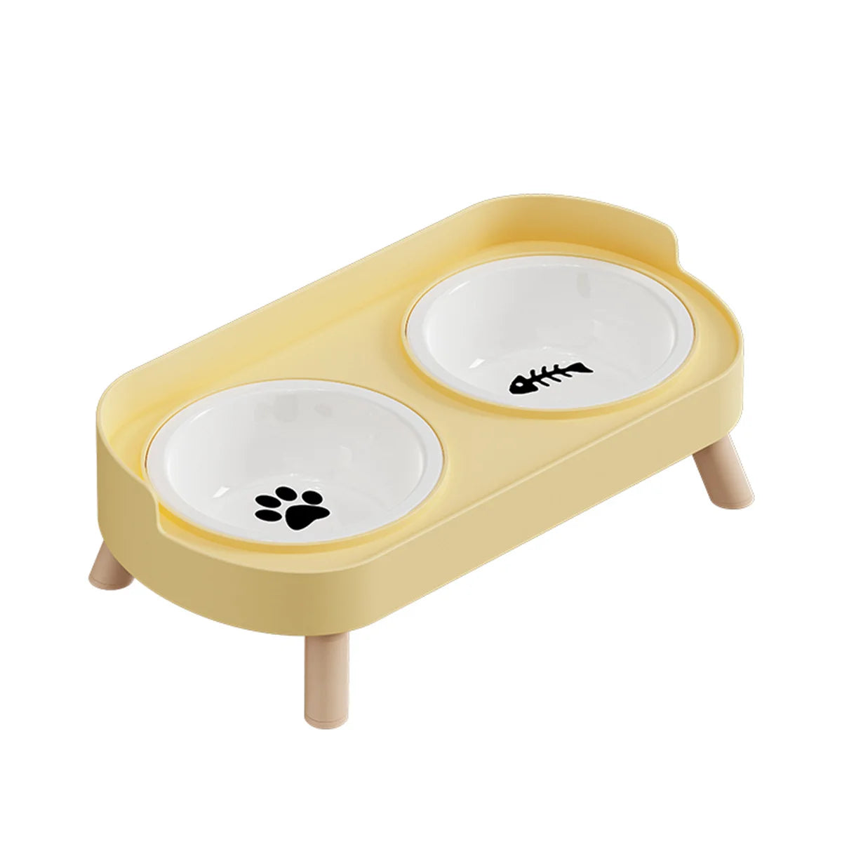 DopaPet – Modern Double Pet Bowl | Raised Stainless Steel Feeder for Cats & Small Dogs