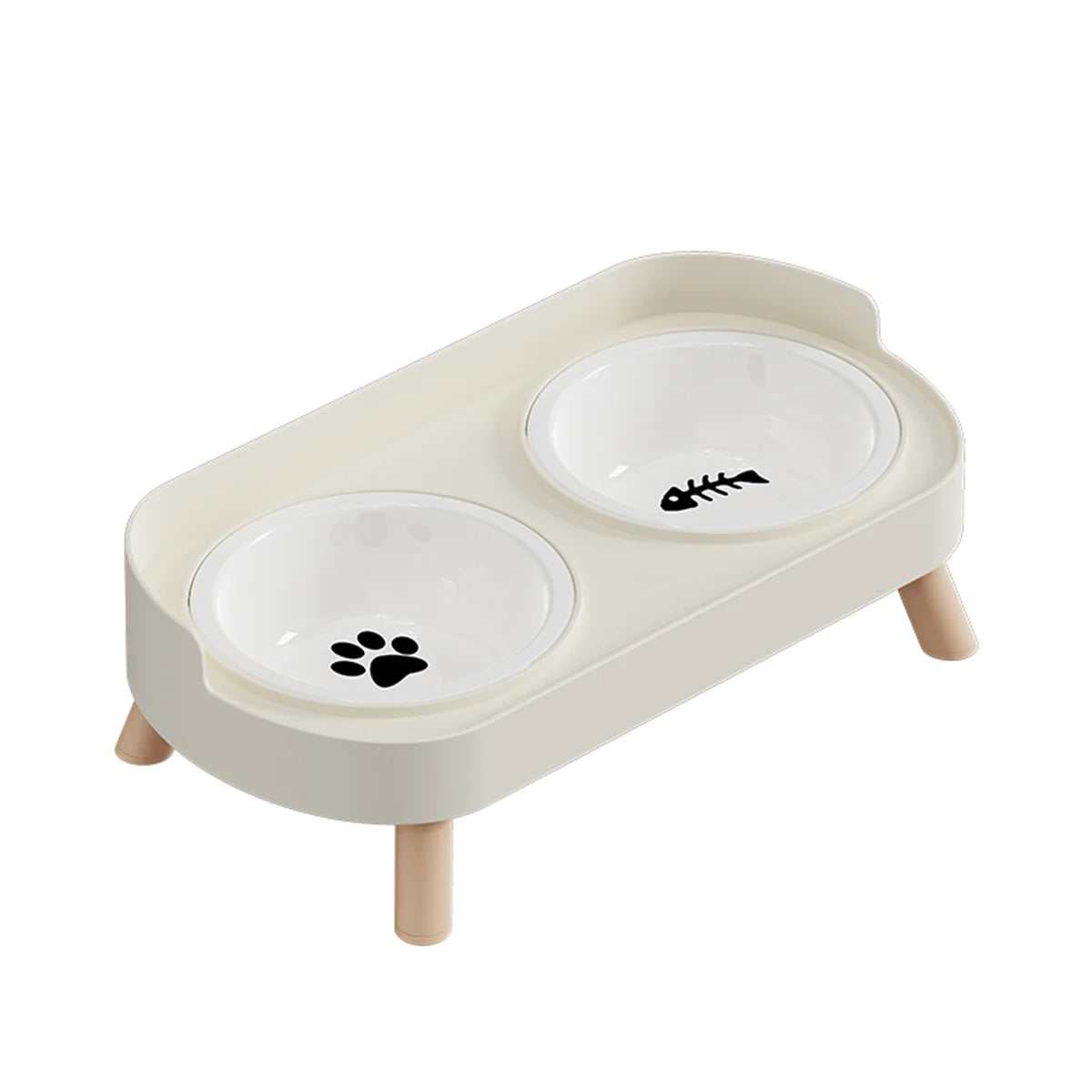 DopaPet – Modern Double Pet Bowl | Raised Stainless Steel Feeder for Cats & Small Dogs