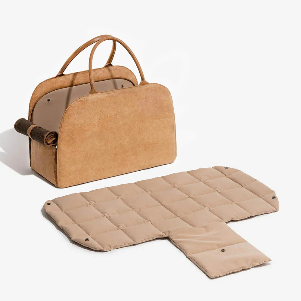 Luxury Leather Pet Carrier Bag – Windproof & Warm Travel Tote